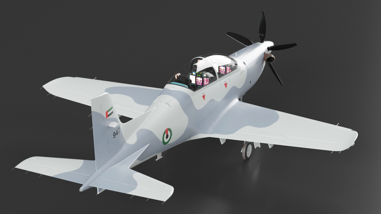 3D Training Aircraft Pilatus PC-21 Grey 2 model