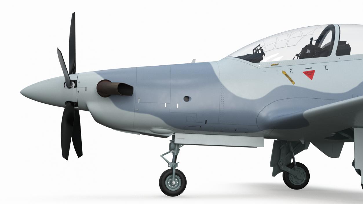 3D Training Aircraft Pilatus PC-21 Grey 2 model