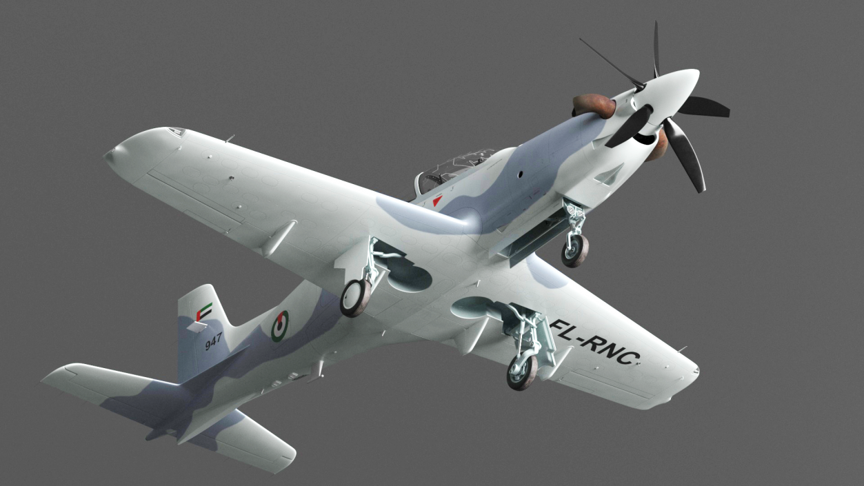 3D Training Aircraft Pilatus PC-21 Grey 2 model