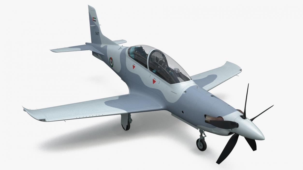 3D Training Aircraft Pilatus PC-21 Grey 2 model