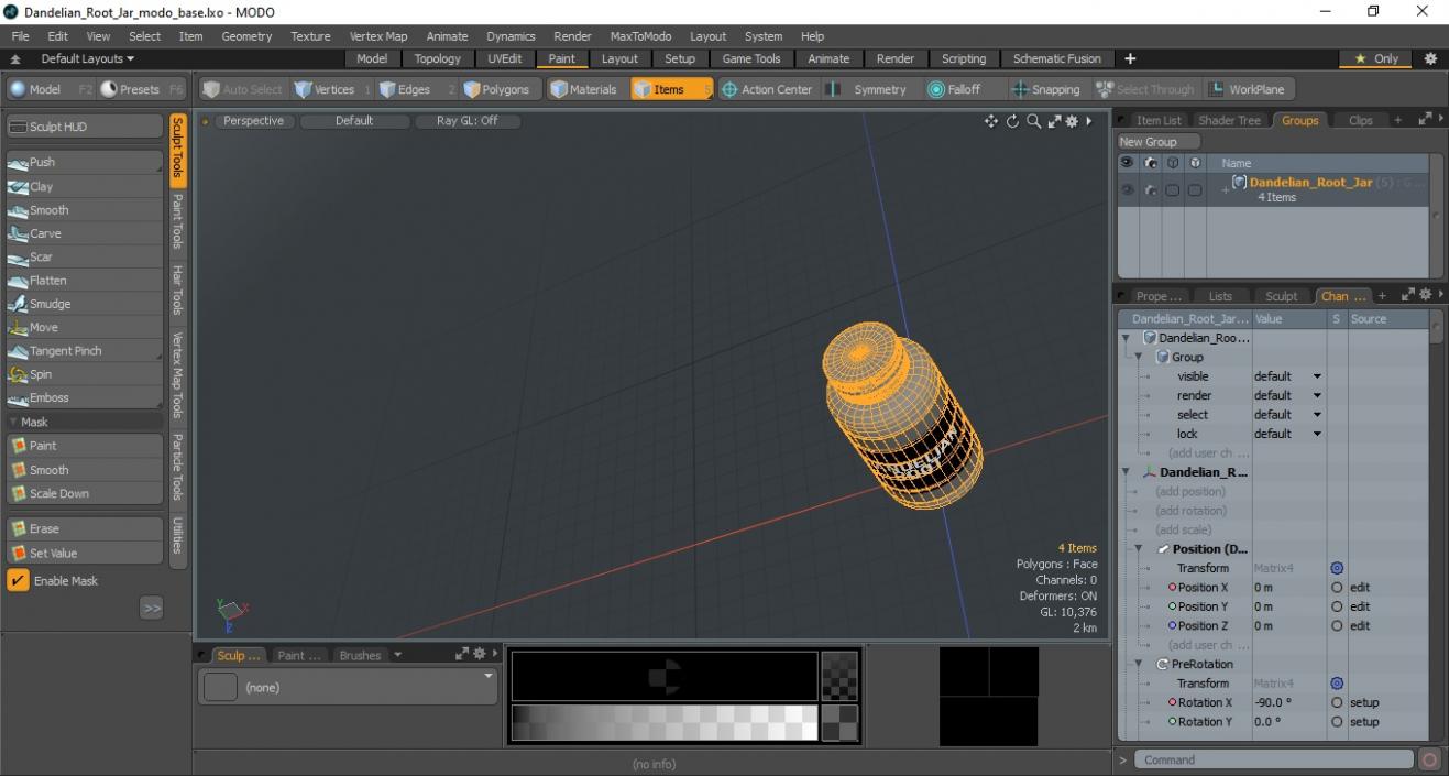 3D Dandelian Root Jar model