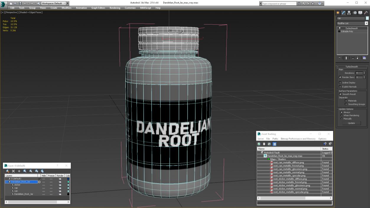 3D Dandelian Root Jar model