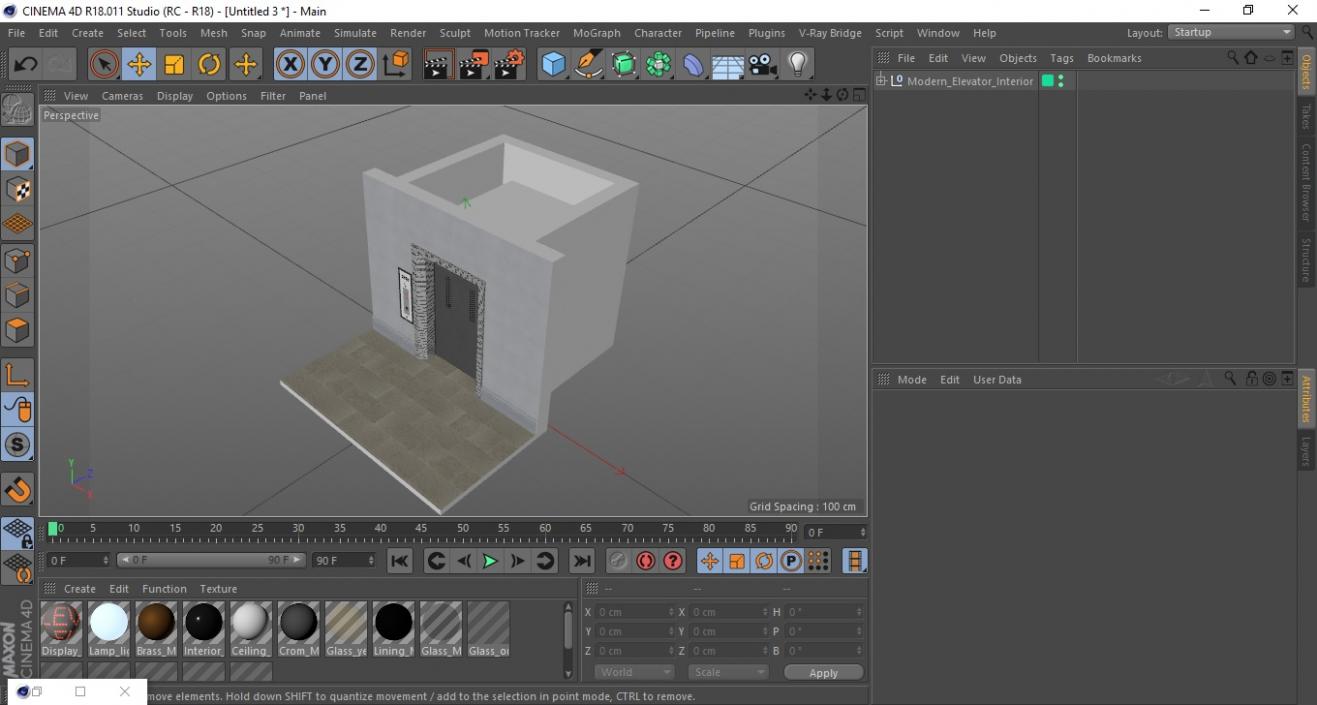 Modern Elevator Interior 3D model