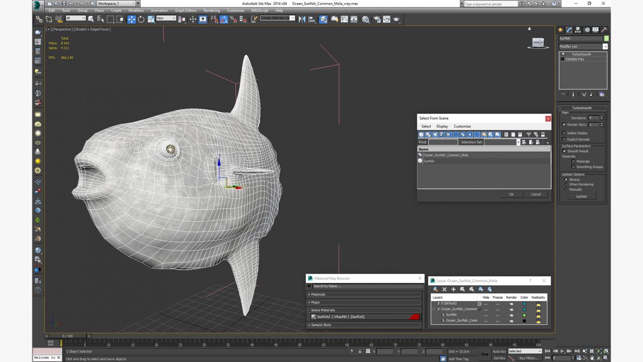 3D model Ocean Sunfish Common Mola