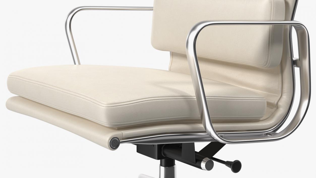 3D model Management Chair White Leather