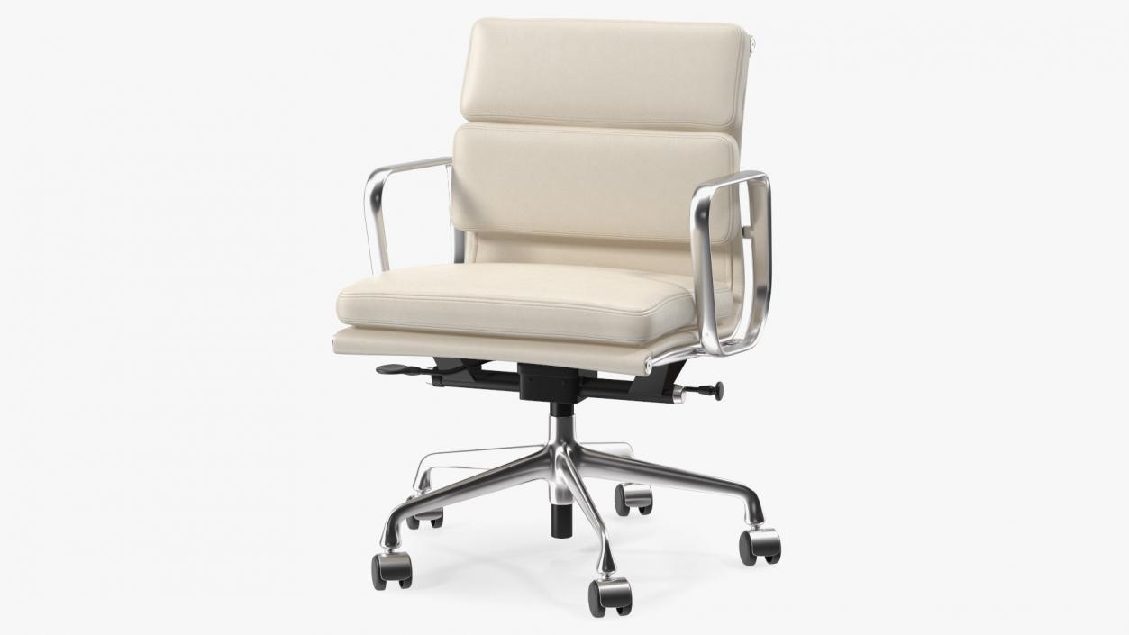 3D model Management Chair White Leather