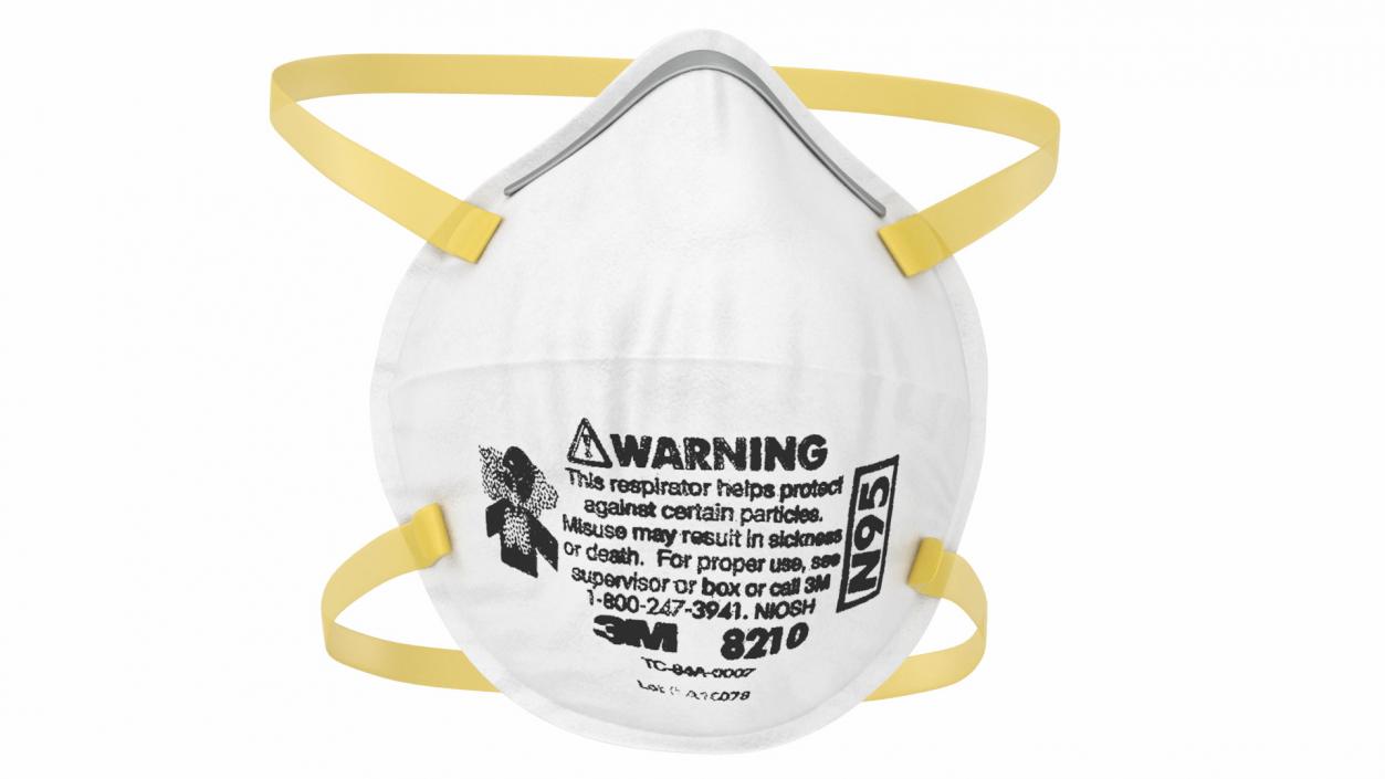 Particulate Respirator 3M 8210 N95 3D model