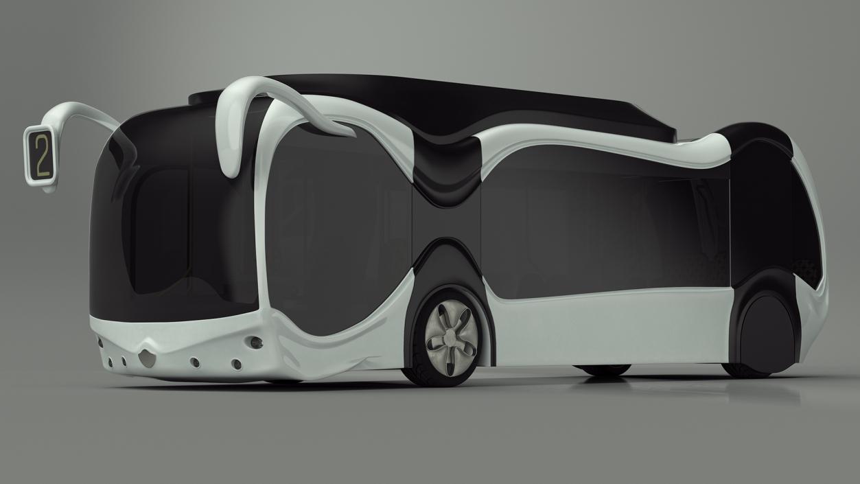 Futuristic Electric Bus Concept White 2 3D model