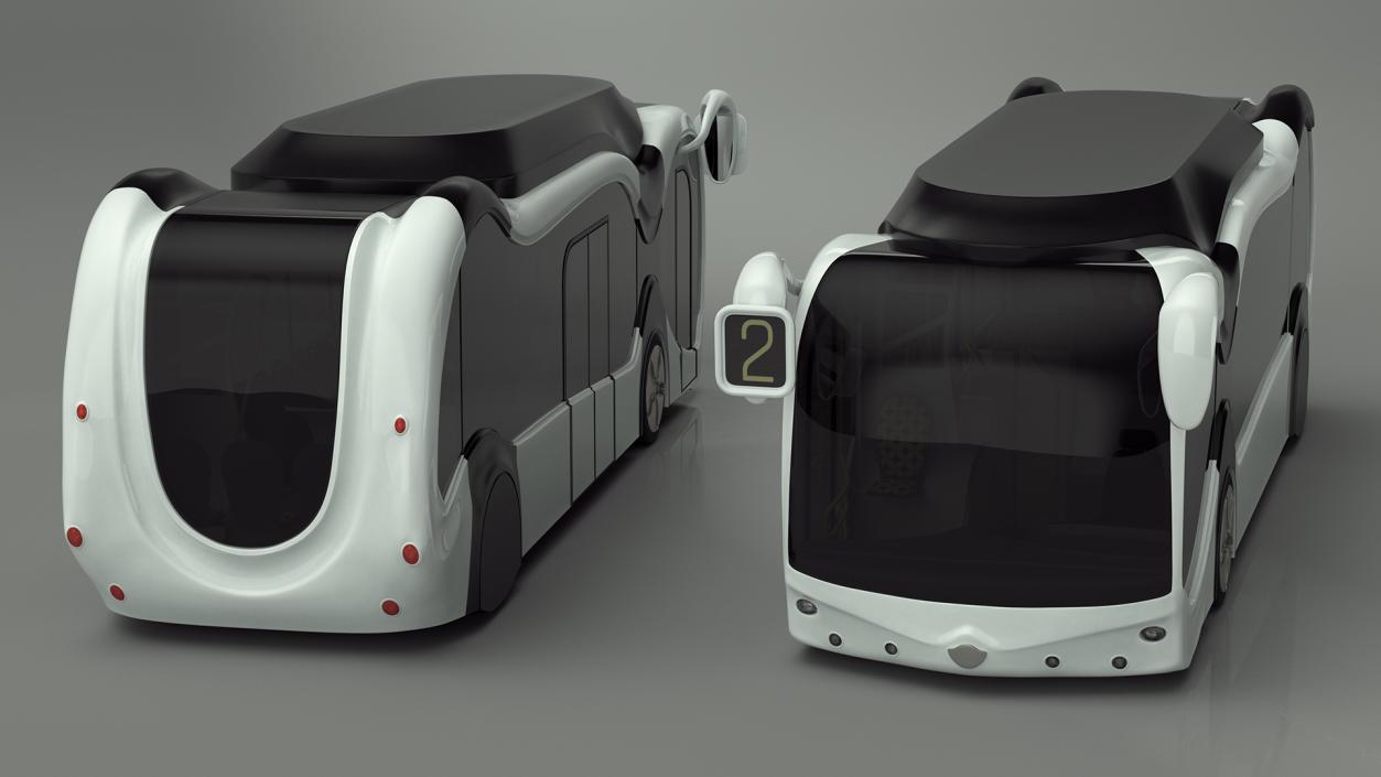 Futuristic Electric Bus Concept White 2 3D model