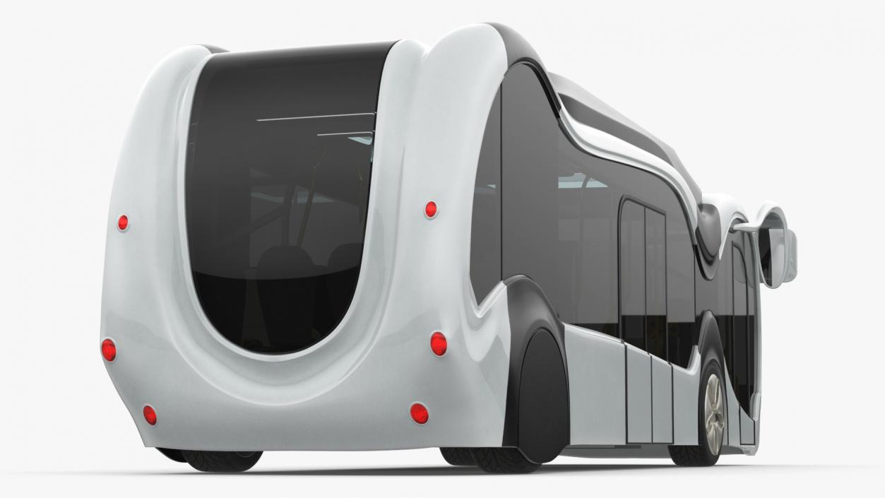 Futuristic Electric Bus Concept White 2 3D model