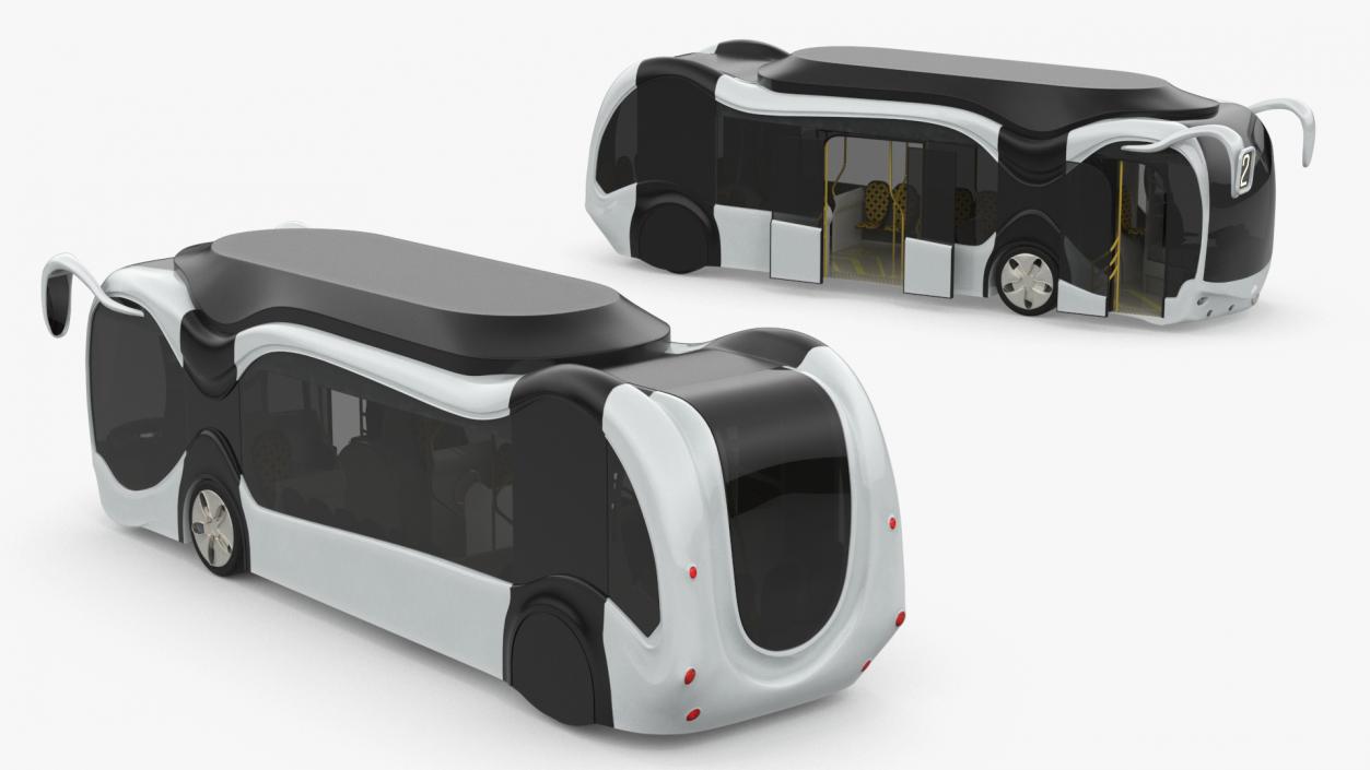 Futuristic Electric Bus Concept White 2 3D model