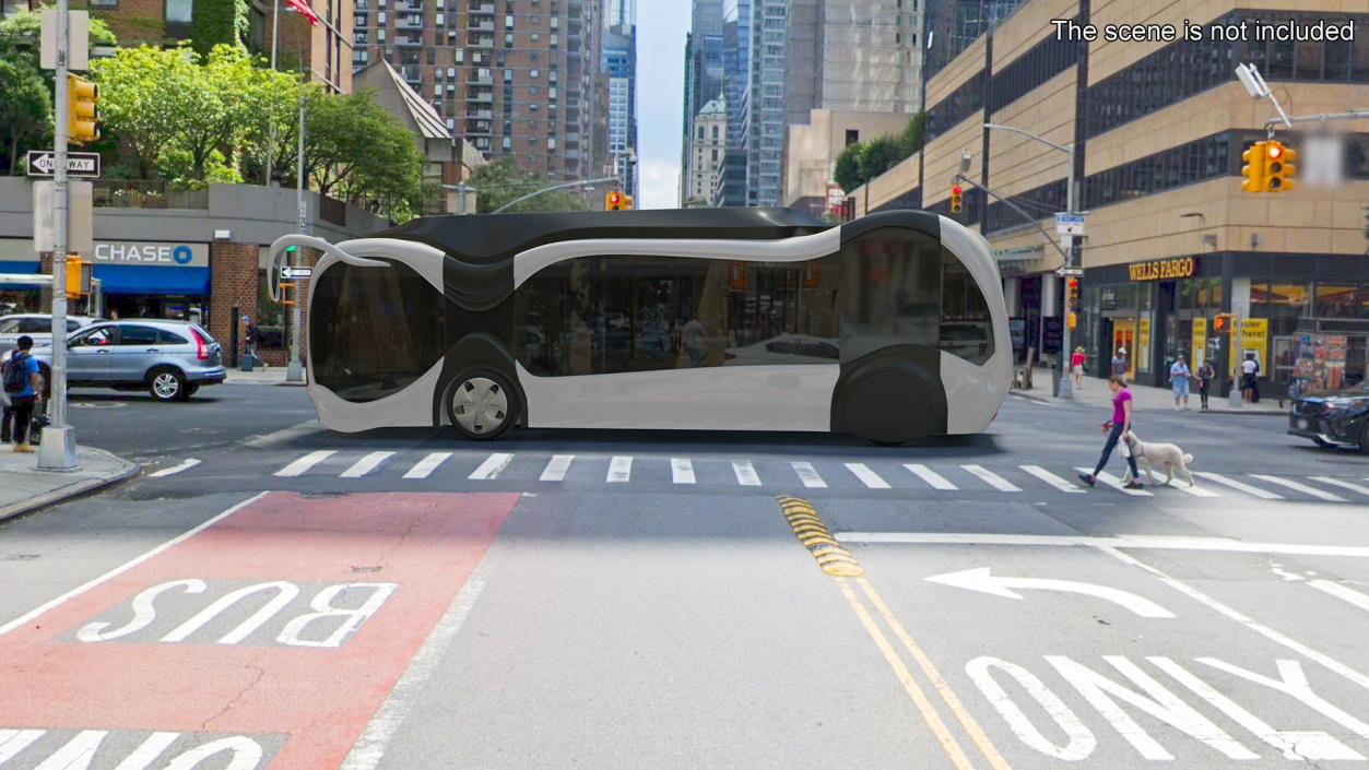 Futuristic Electric Bus Concept White 2 3D model