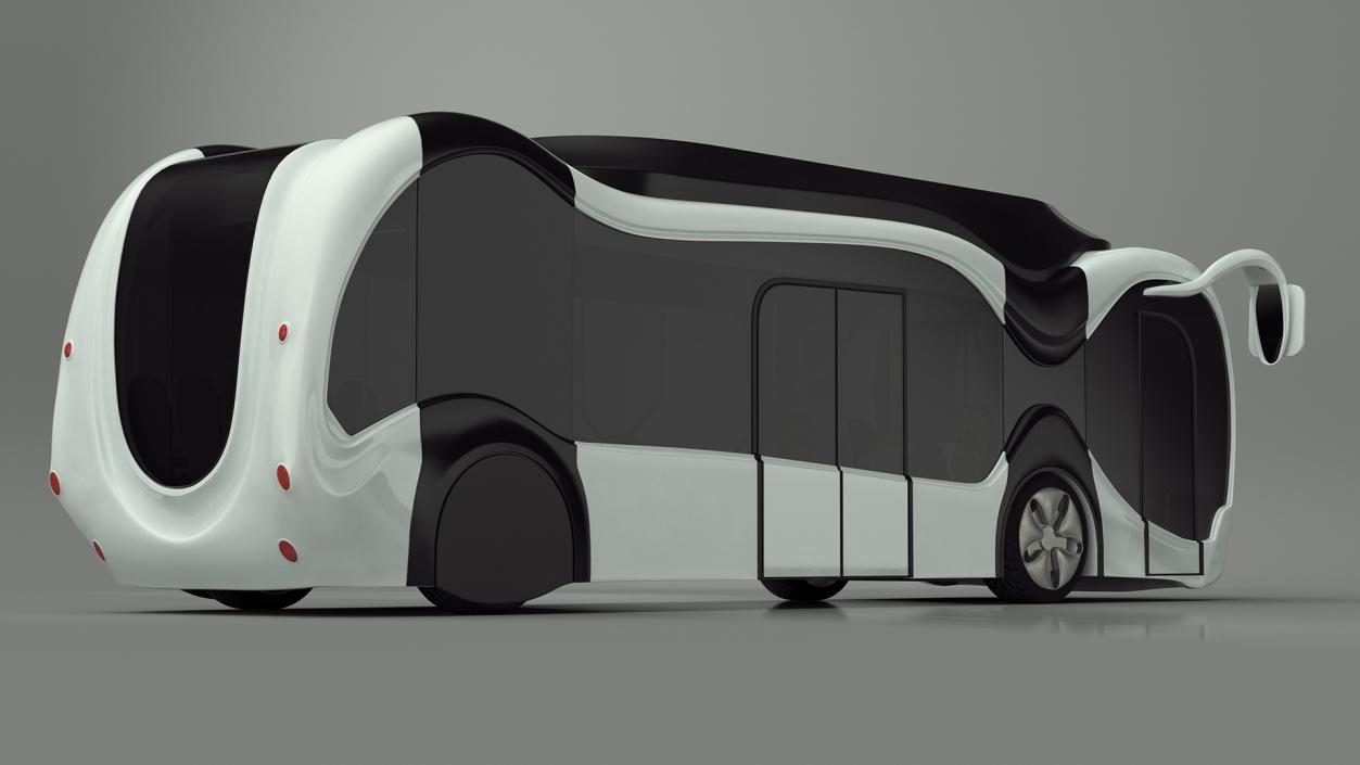 Futuristic Electric Bus Concept White 2 3D model