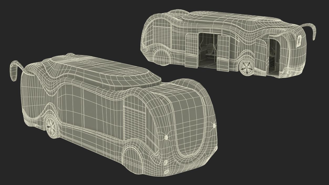 Futuristic Electric Bus Concept White 2 3D model