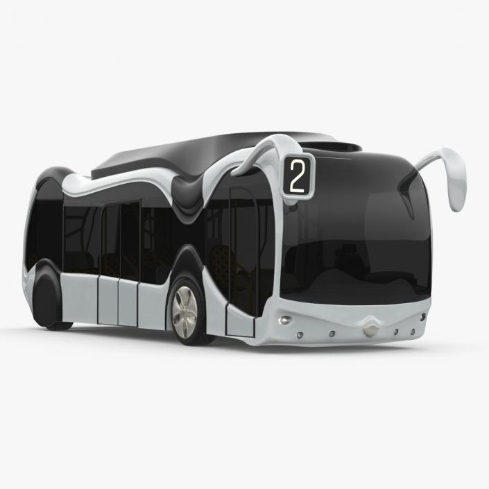 Futuristic Electric Bus Concept White 2 3D model