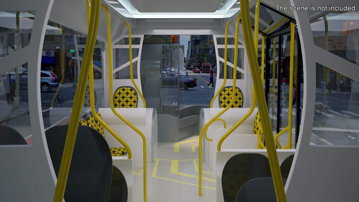 Futuristic Electric Bus Concept White 2 3D model