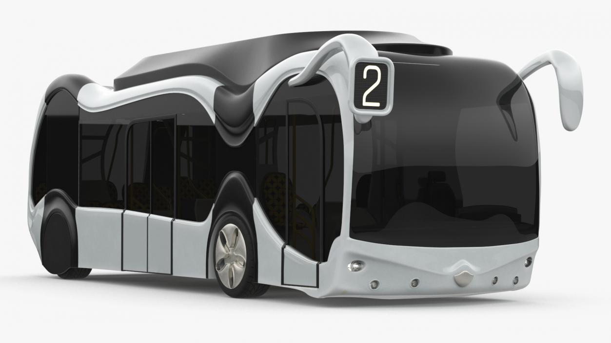 Futuristic Electric Bus Concept White 2 3D model