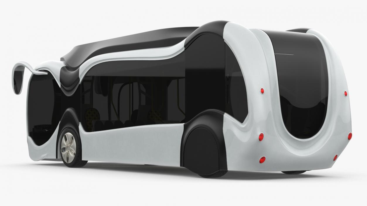 Futuristic Electric Bus Concept White 2 3D model