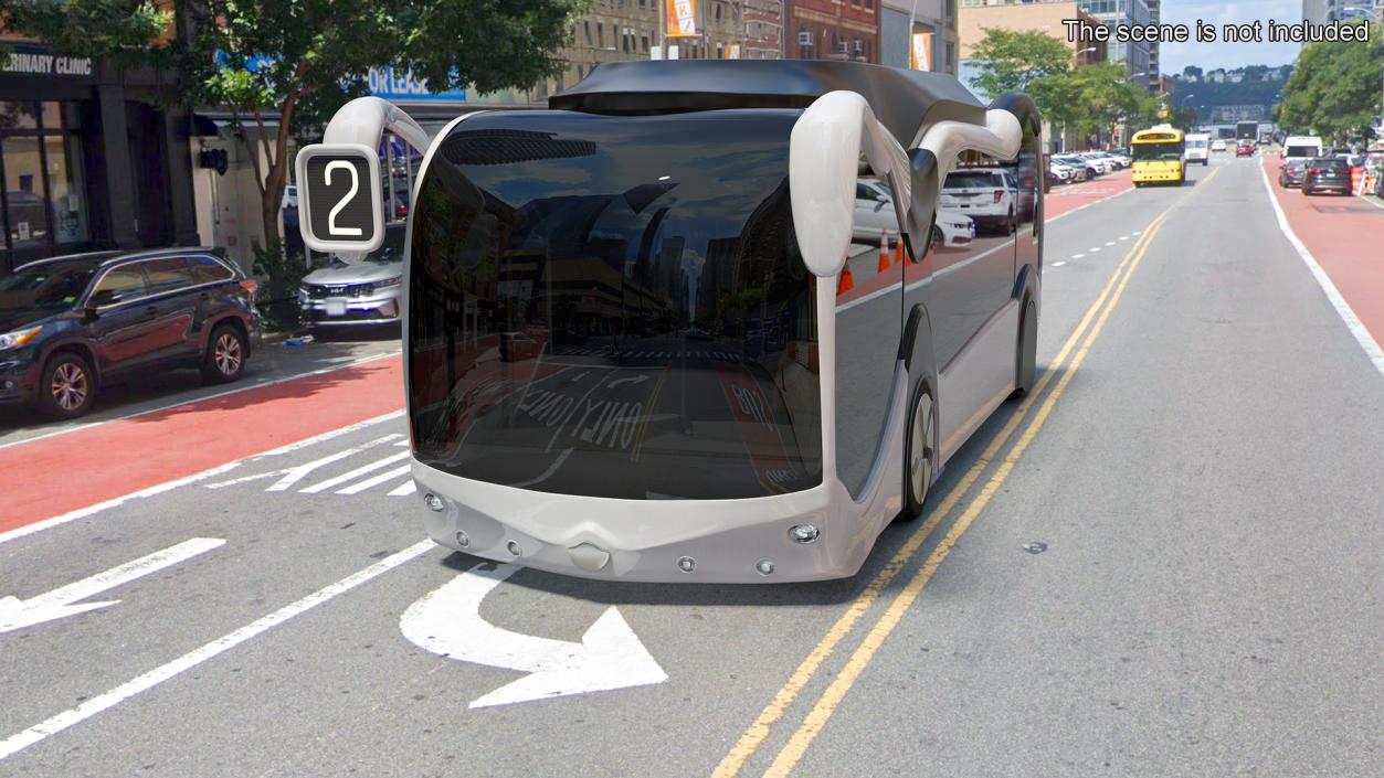 Futuristic Electric Bus Concept White 2 3D model