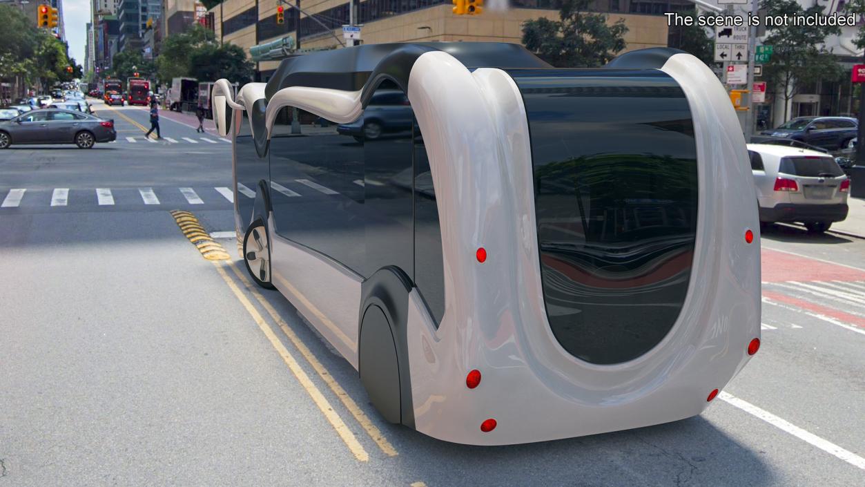 Futuristic Electric Bus Concept White 2 3D model