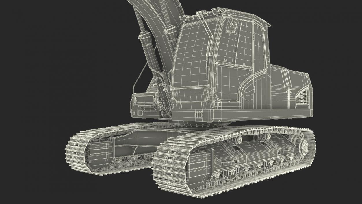 3D Large Tracked Excavator Volvo Rigged