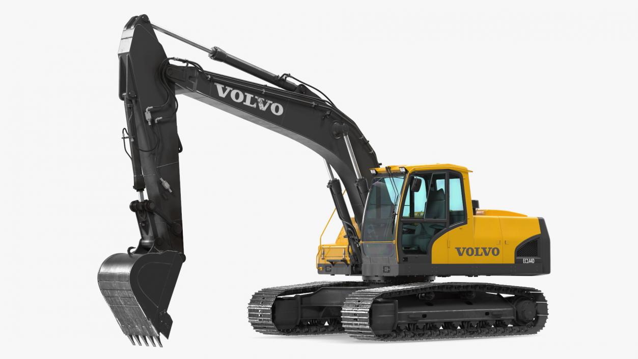 3D Large Tracked Excavator Volvo Rigged