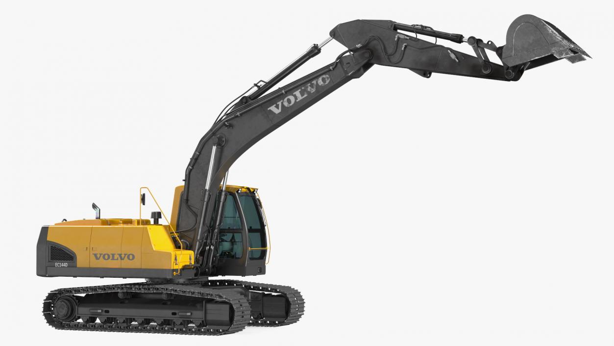 3D Large Tracked Excavator Volvo Rigged