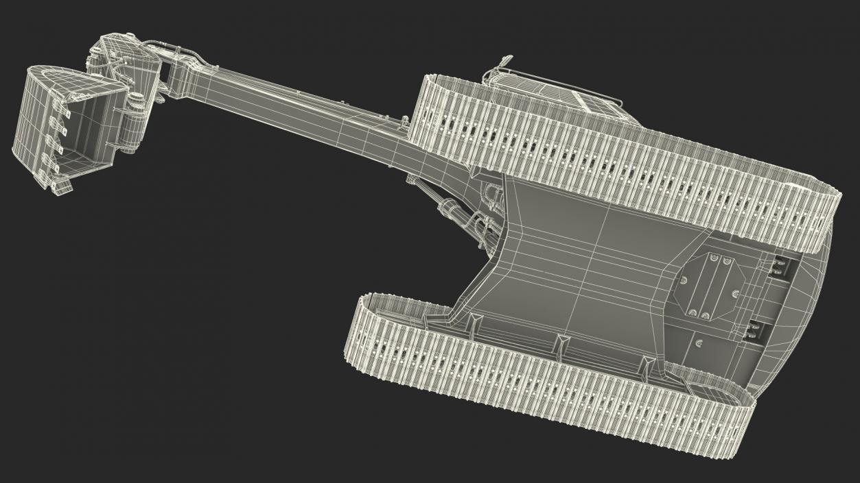 3D Large Tracked Excavator Volvo Rigged