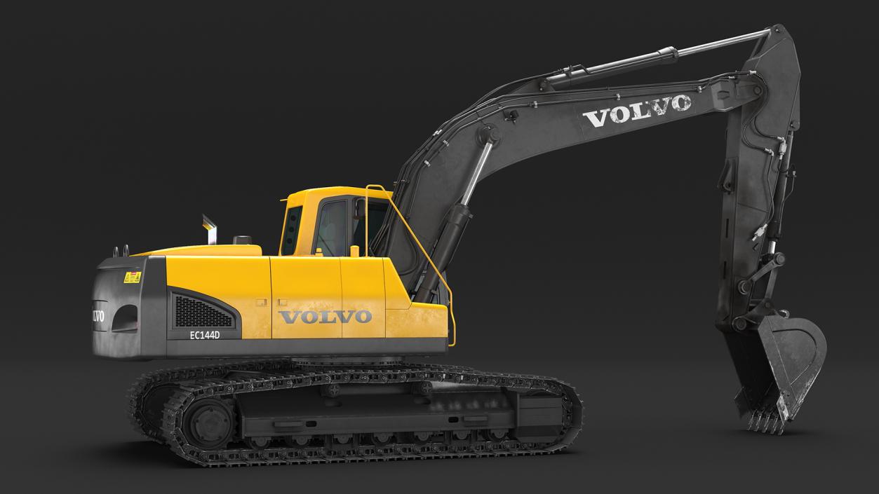 3D Large Tracked Excavator Volvo Rigged