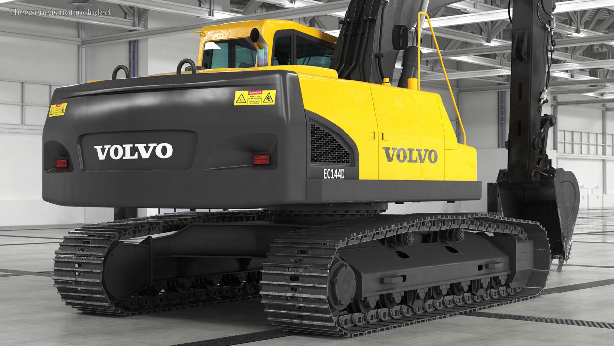 3D Large Tracked Excavator Volvo Rigged