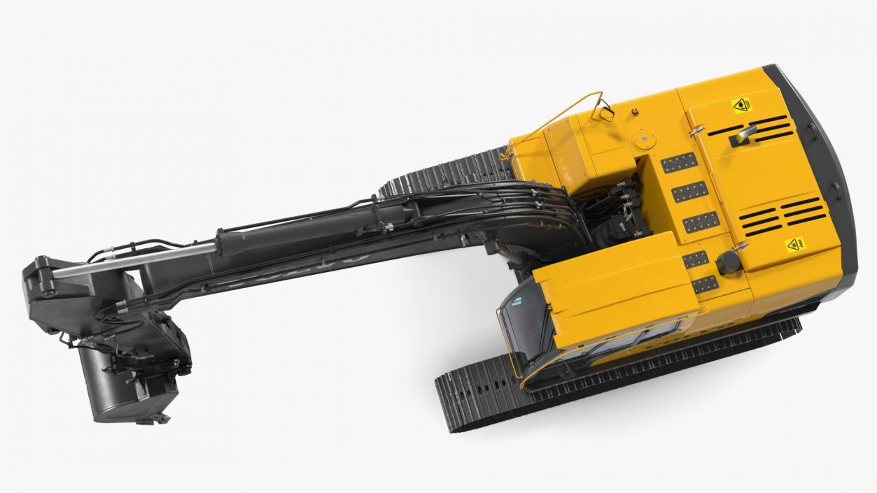 3D Large Tracked Excavator Volvo Rigged