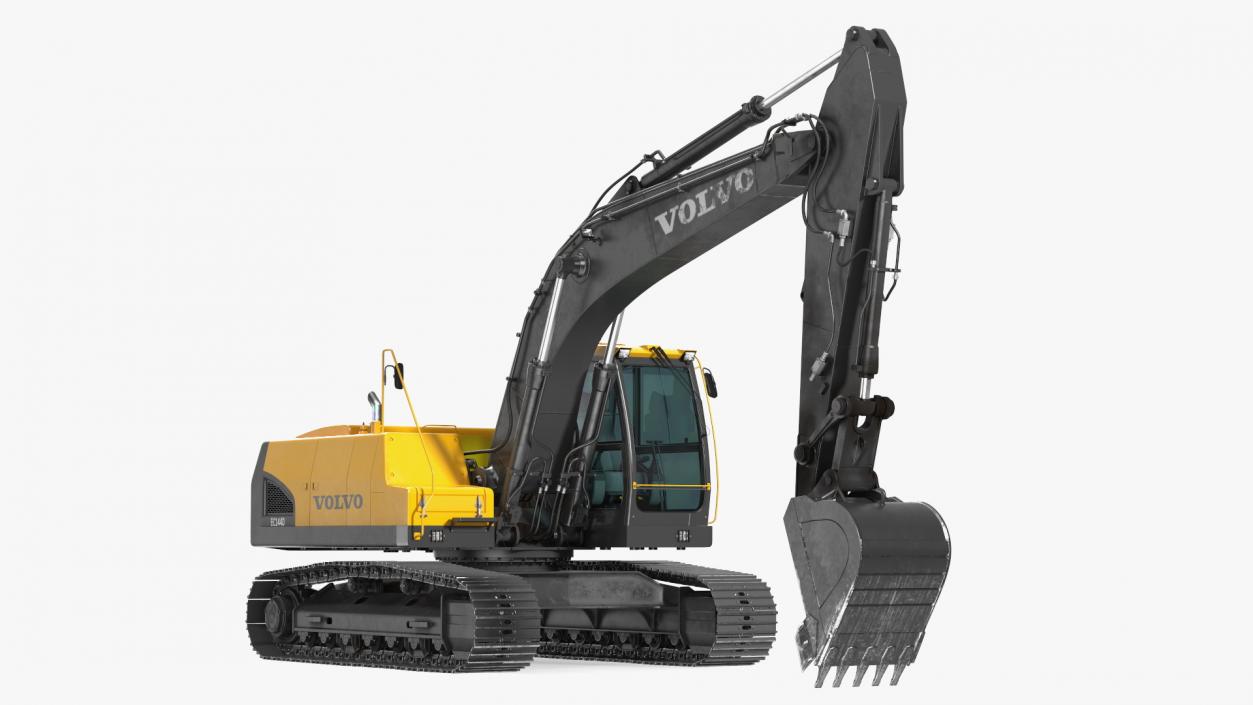 3D Large Tracked Excavator Volvo Rigged