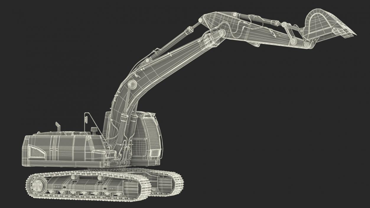 3D Large Tracked Excavator Volvo Rigged