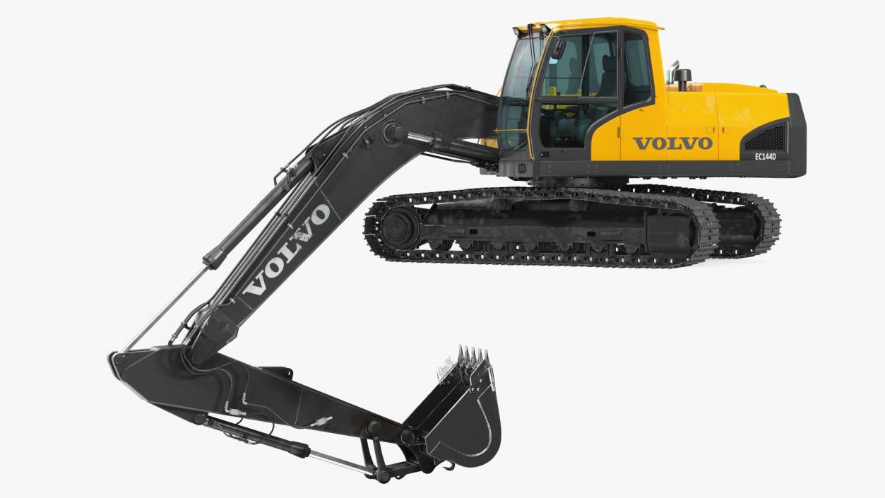 3D Large Tracked Excavator Volvo Rigged