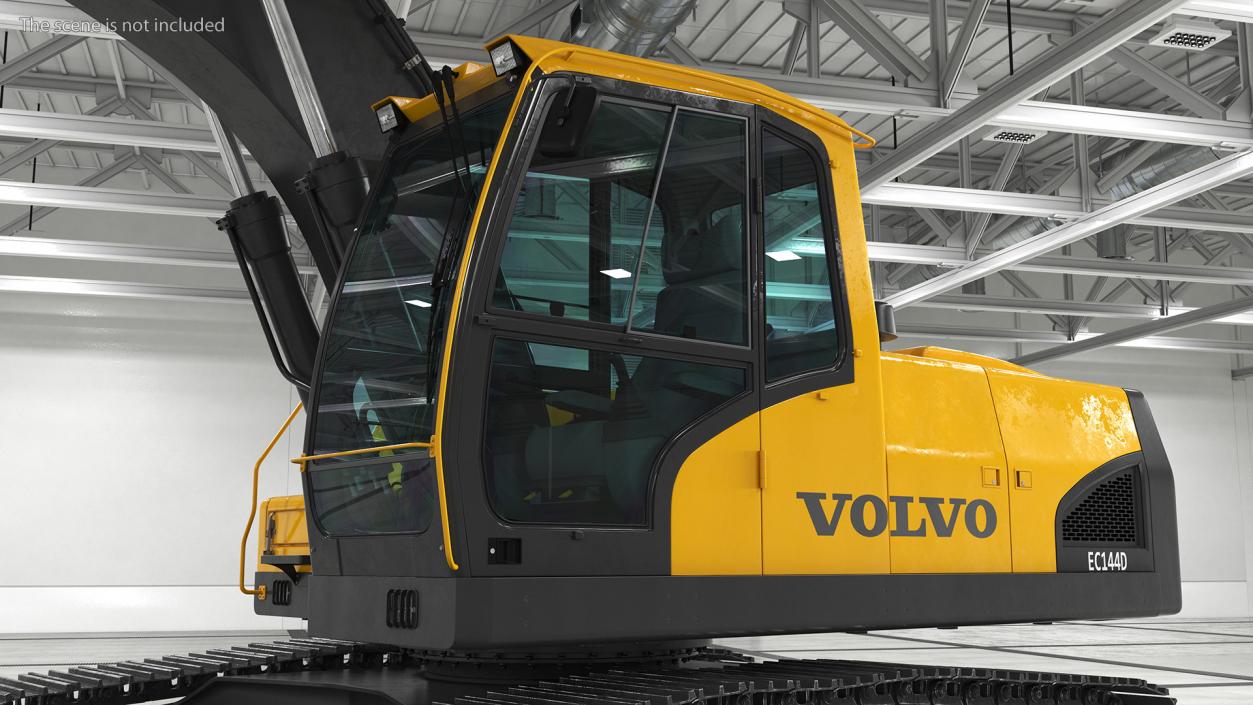 3D Large Tracked Excavator Volvo Rigged