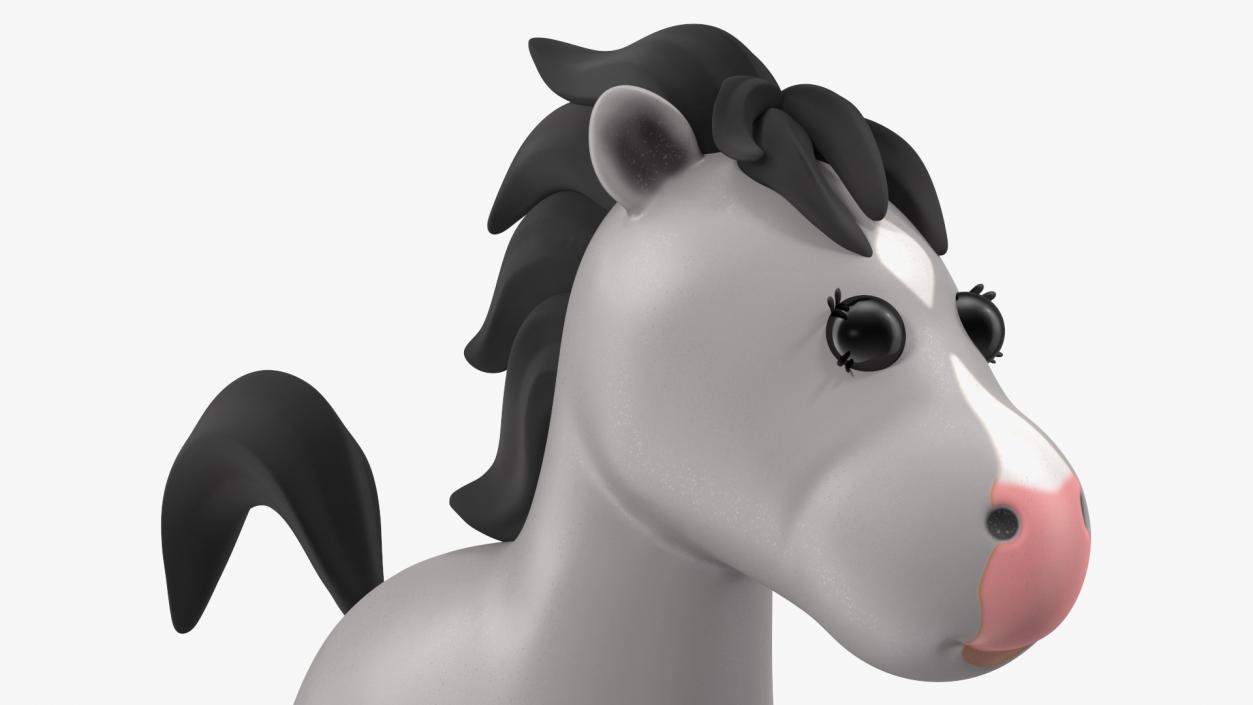 3D Cartoon White Horse Rigged