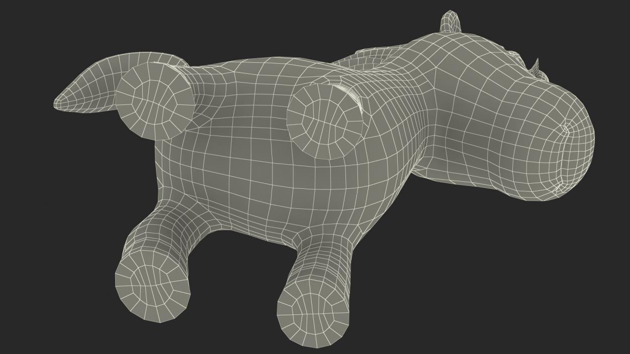 3D Cartoon White Horse Rigged