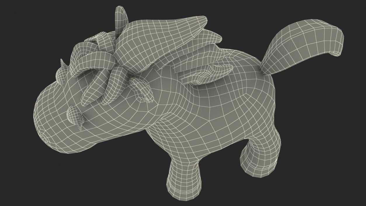 3D Cartoon White Horse Rigged