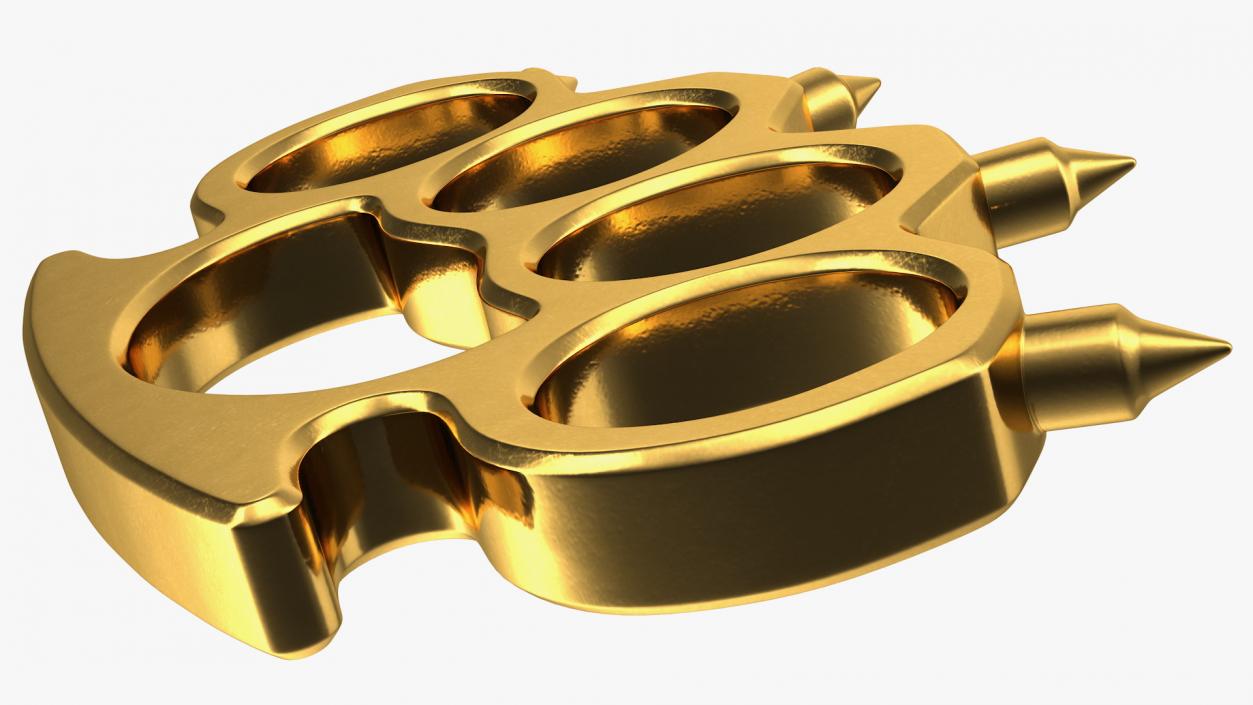 3D Spiked Golden Brass Knuckles model