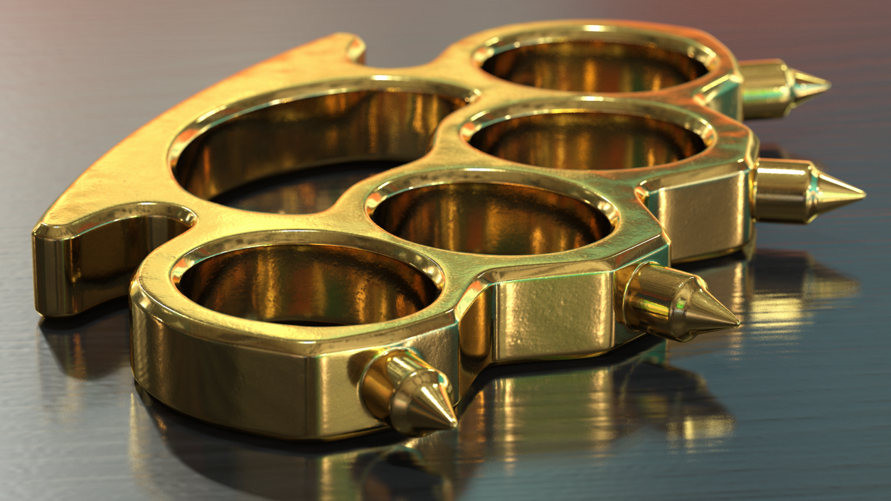 3D Spiked Golden Brass Knuckles model