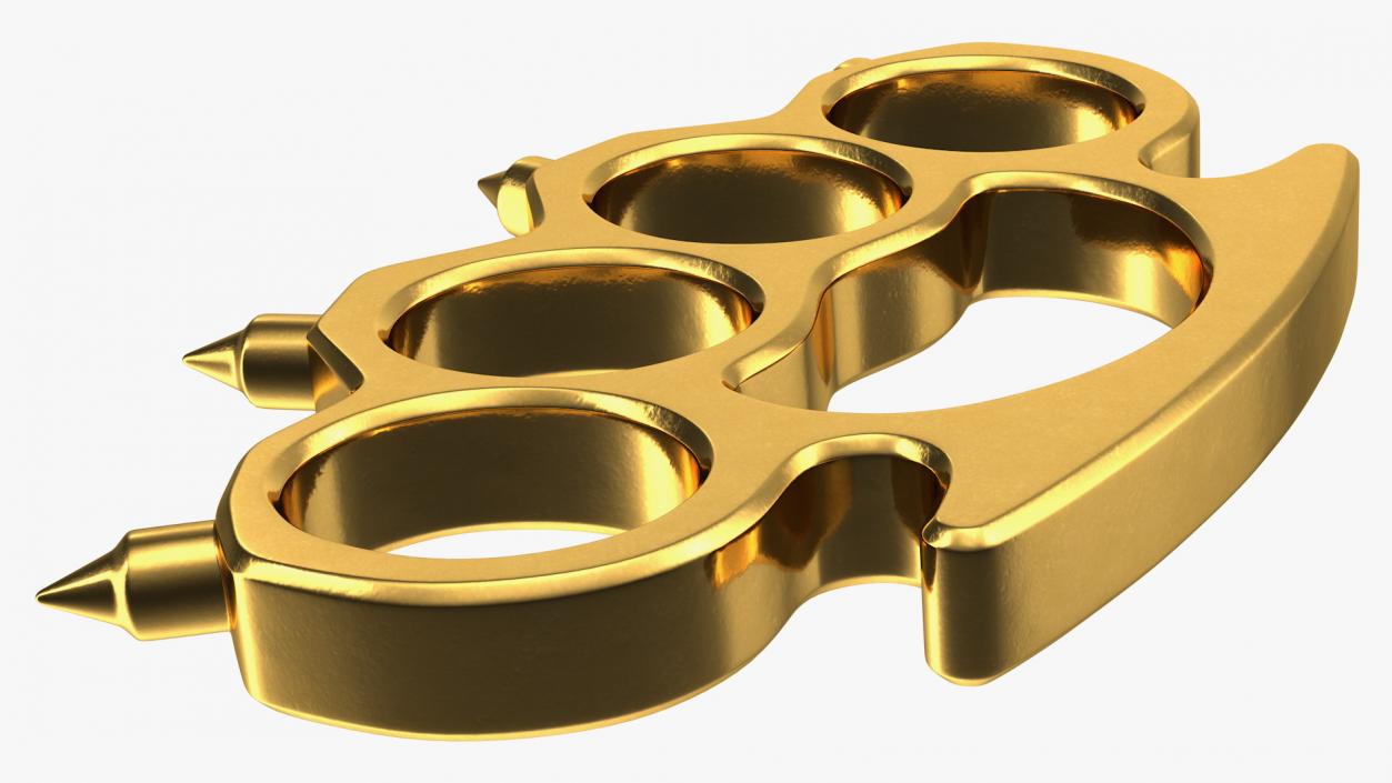 3D Spiked Golden Brass Knuckles model