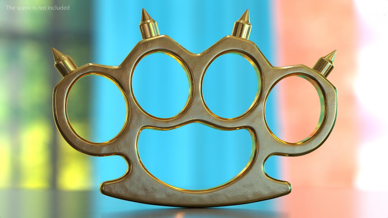 3D Spiked Golden Brass Knuckles model