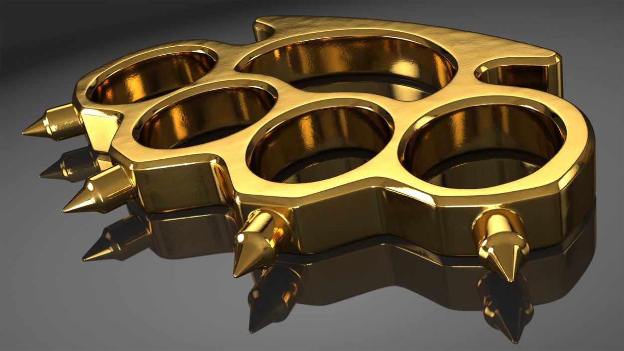 3D Spiked Golden Brass Knuckles model