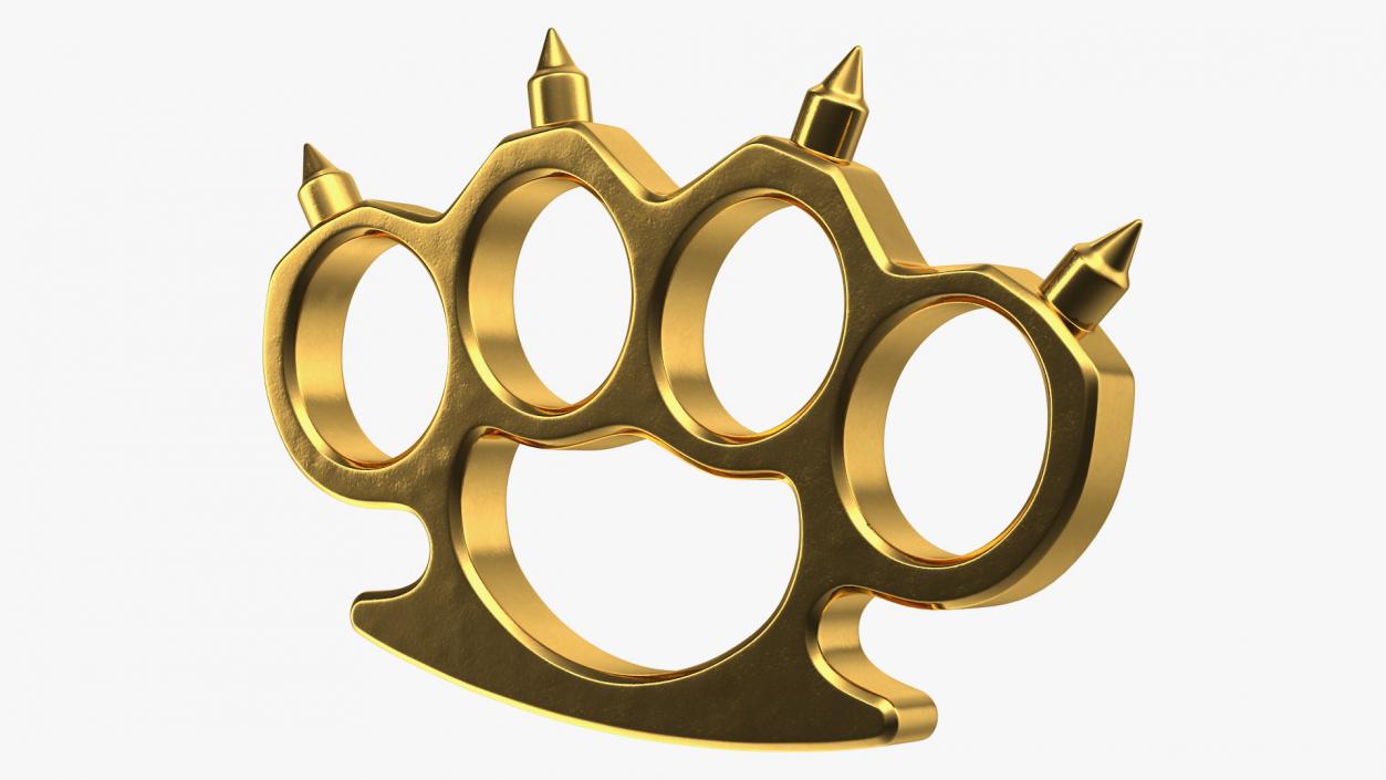 3D Spiked Golden Brass Knuckles model