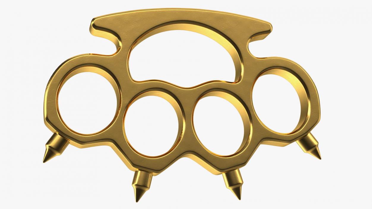 3D Spiked Golden Brass Knuckles model