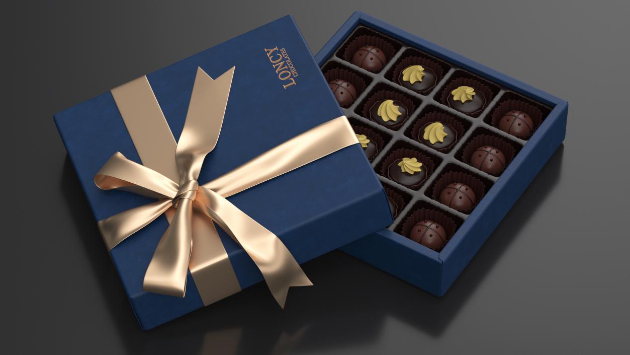 3D Box of Loncy Chocolates Open model