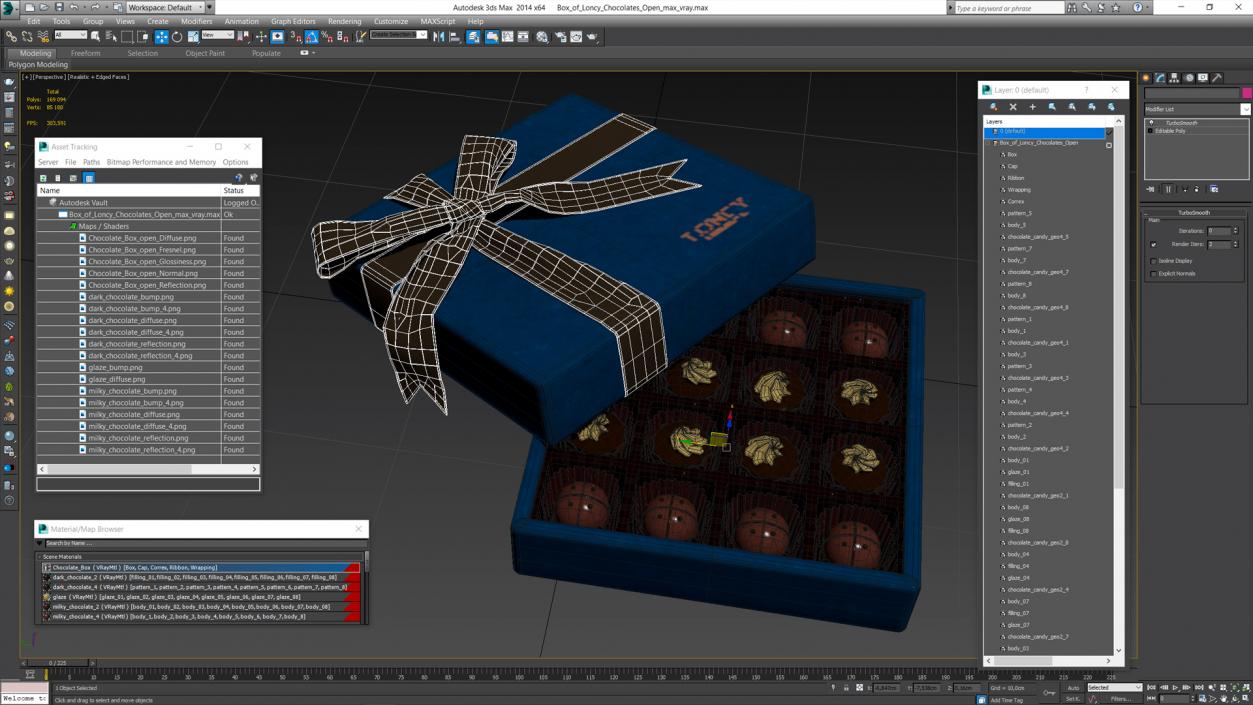 3D Box of Loncy Chocolates Open model