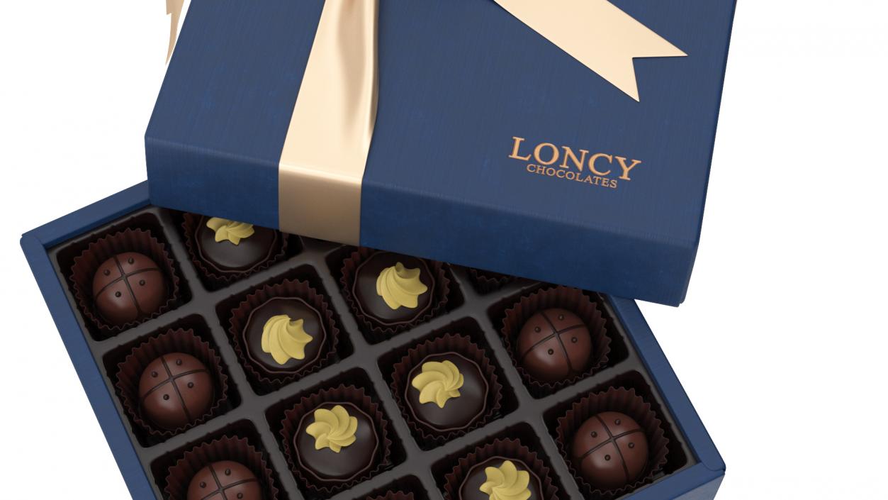 3D Box of Loncy Chocolates Open model