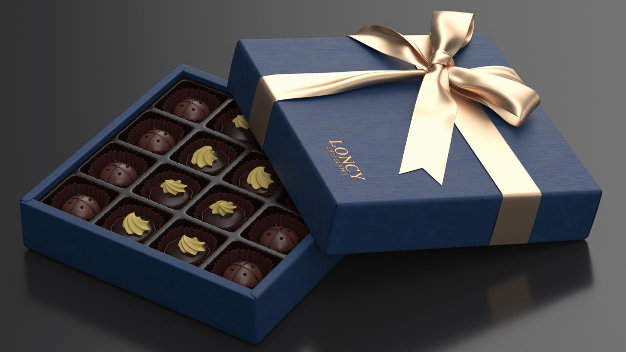 3D Box of Loncy Chocolates Open model