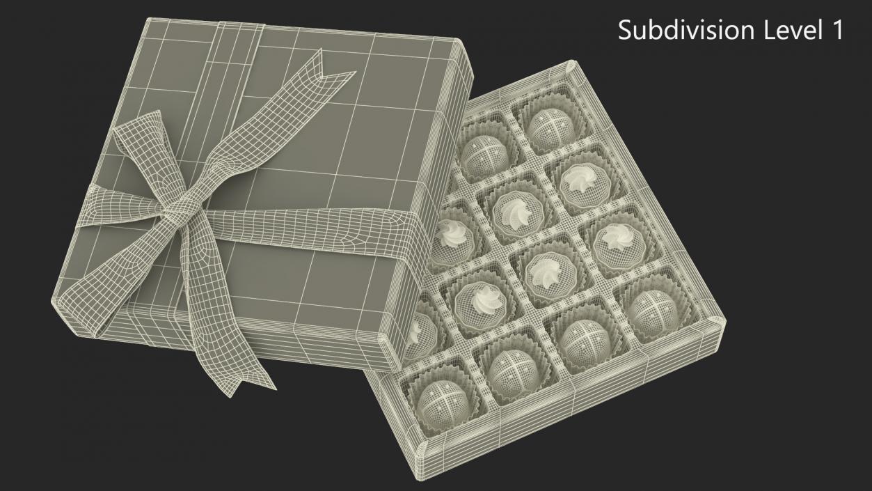 3D Box of Loncy Chocolates Open model